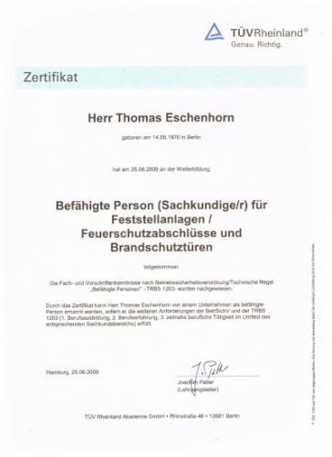 Zertifikat BS TÜV Rheinland